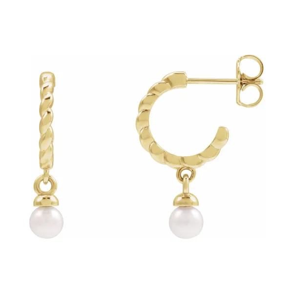 Freshwater Pearl Rope Hoop Earrings