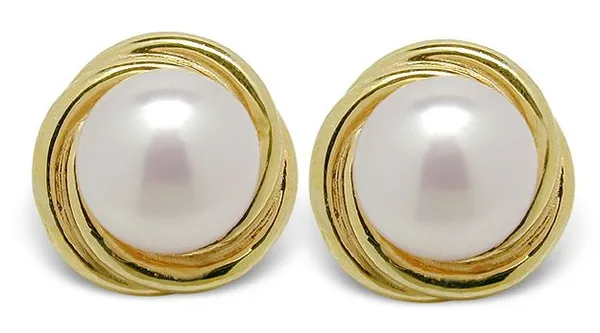 Fresh Spiral a Freshwater Cultured Pearl Earring
