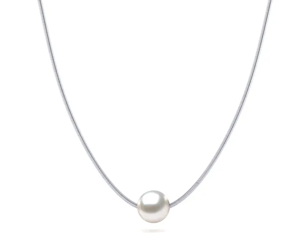 South Sea White Pearl On Snake Chain