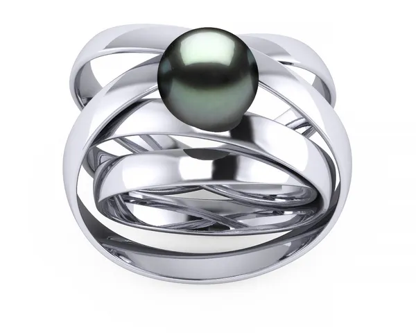 Tahitian Pearl Atomic Ribbon Ring