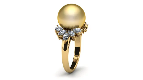 Electra Golden Pearl Ring