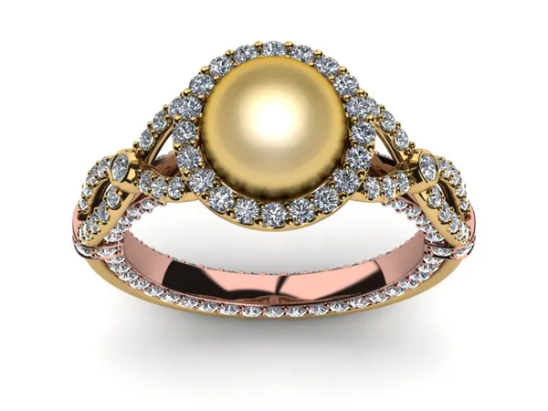 Golden South Sea Pearl Serendipity Ring