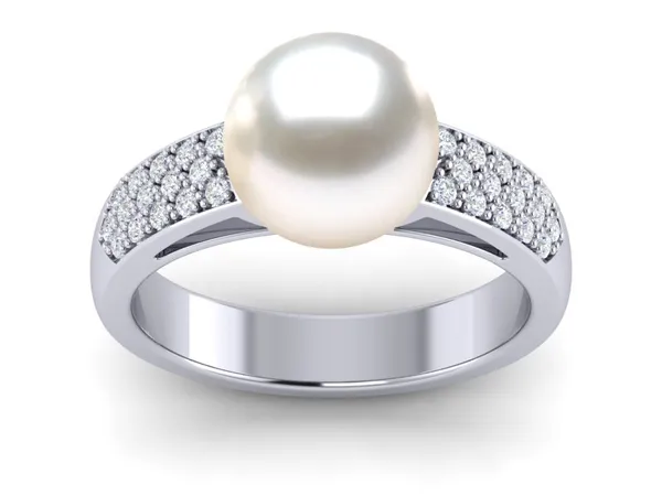 White South Sea Accent Ring