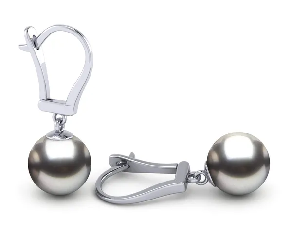 Grey Tahitian Pearl Lever Back Earring