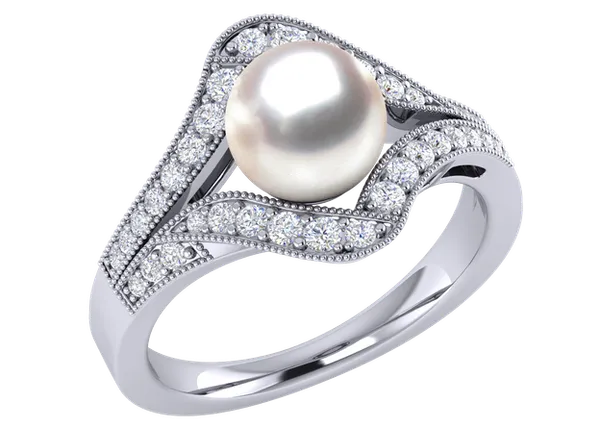 Laxmi a Japanese Akoya Cultured Pearl Ring