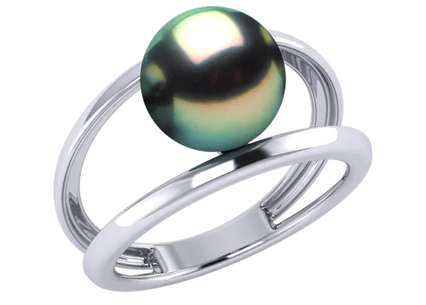 Leo II a Black Tahitian Cultured Pearl Ring
