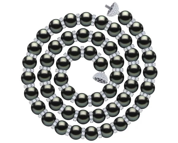 Tahitian Pearl Diamond Rondell Necklace | Every Other Pearl