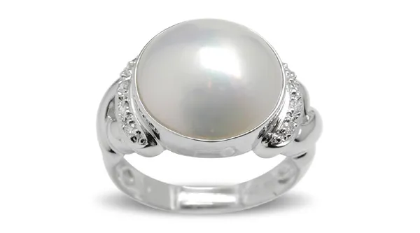 SOLD - X Style Mother of Pearl Ring