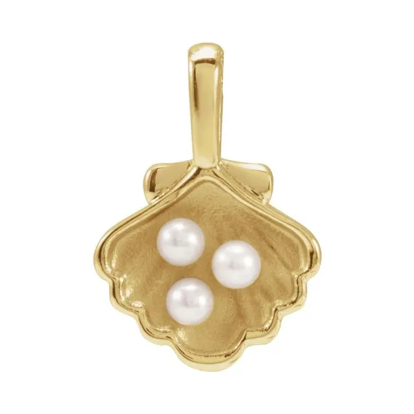 Seed Pearl Family Shell Pendant – 3 Pearls