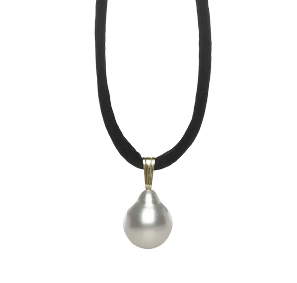 Pearl Silk Cord Necklace with White South Sea Pearl