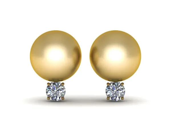 Grace Golden South Sea Pearl Earrings - 9 mm Pearls