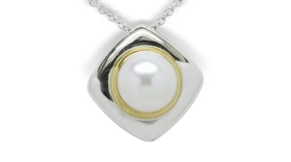 Pearl Slider a Japanese Akoya Cultured Pearl Pendant