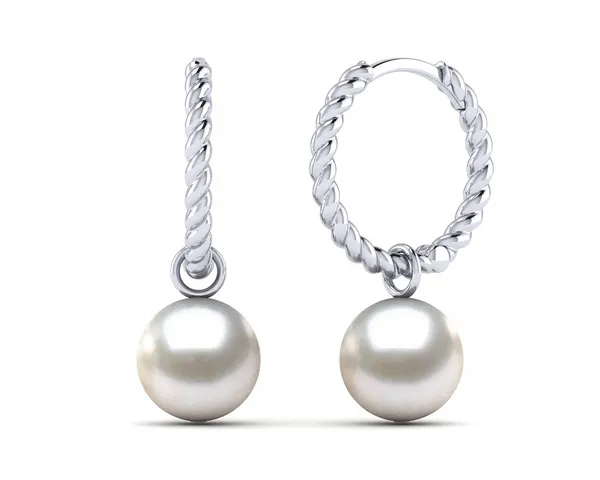 Akoya Pearl Twisted Hoop Earring