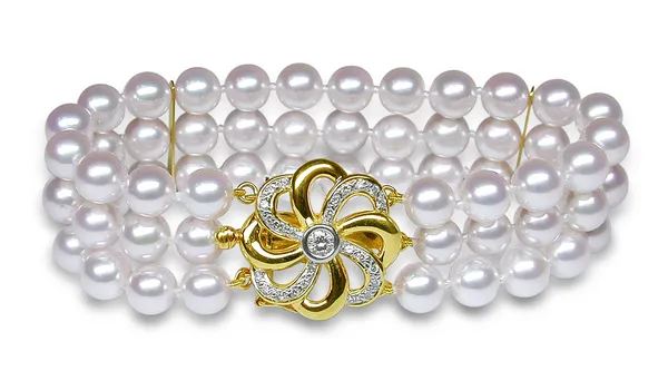 Triple Strand Cultured Pearl Bracelet