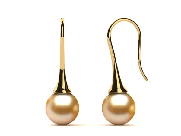 Golden Pearl Cone Earring