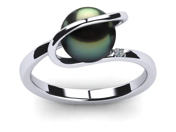 Tahitian Pearl Diamond Halo Ring