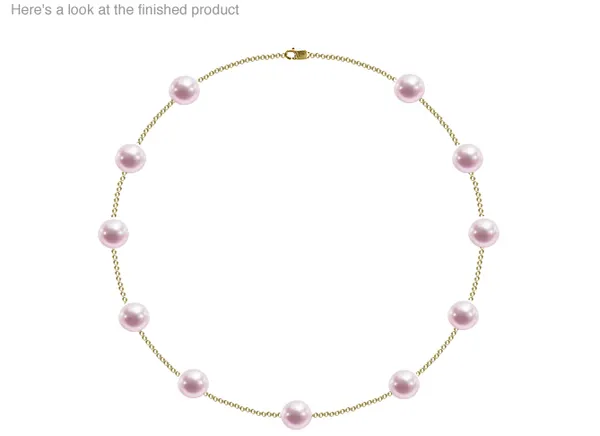 9 x 9.5mm AA Quality Japanese Akoya Cultured Pearl Tin Cup Necklace