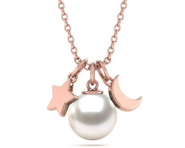 South Sea Pearl Moon & Star Necklace