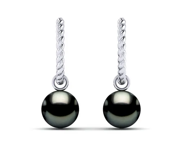 Tahitian Pearl Twisted Hoop Earring