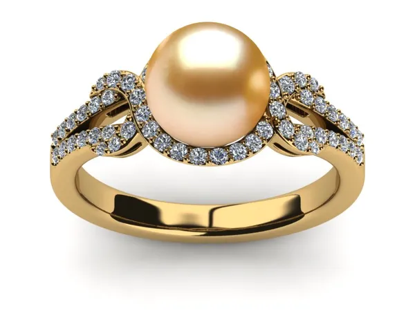 Golden Pearl Promise Ring