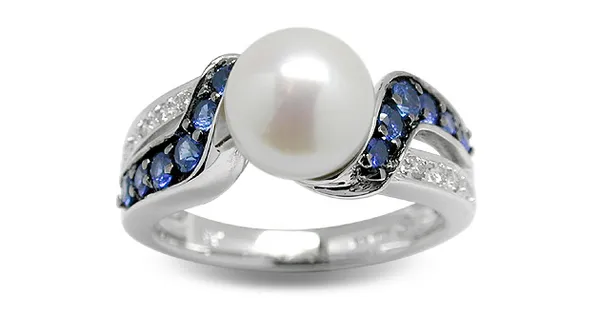 Bluefin a Japanese Akoya Cultured Pearl Ring