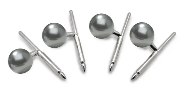Cuff Link Buttons - Grey Tahitian Cultured Pearl - 14K Gold