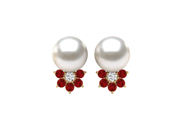 Sunset a Japanese Akoya Cultured Pearl Earring