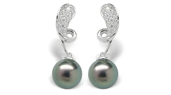 Black Pearl Earring Oliana Akoya Cultured