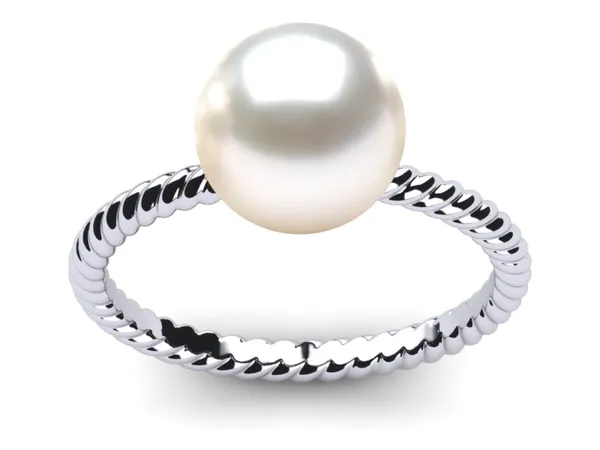 South Sea Pearl Twisted Shank Ring