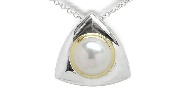 Pearl Slider a Japanese Akoya Cultured Pearl Pendant