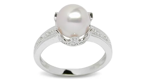 Romana a Japanese Akoya Cultured Pearl Ring