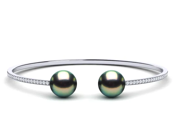 Tahitian Pearl Diamond Bangle Bracelet