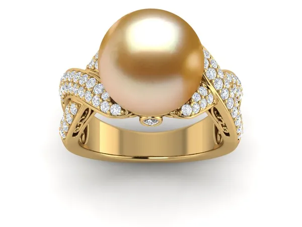 Golden South Sea Pearl Xenia Ring