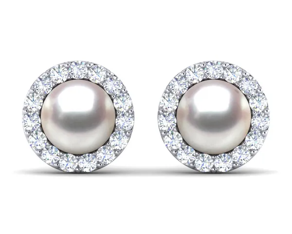 Akoya Pearl Earrings with Removable Halo Jacket