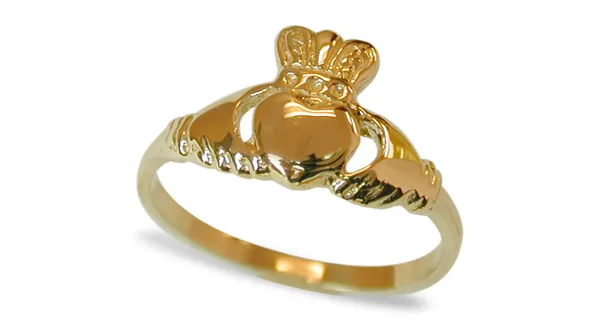 14K Yellow Gold Claddagh Ring -Modern Claddagh Ring