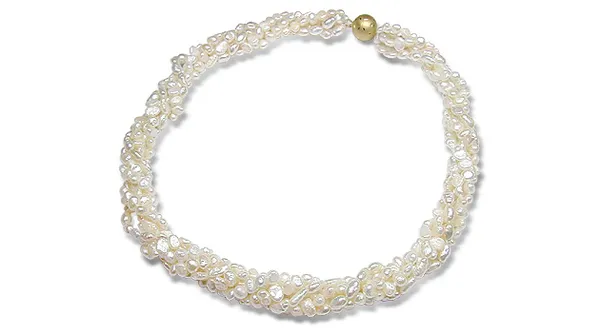 Multistrand Biwa Freshwater Pearl Necklace - 18/20 inches
