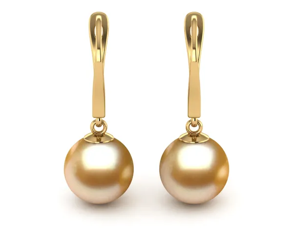 Golden Pearl Lever Back Earring
