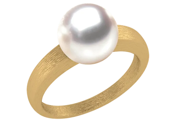 White Steel a White South Sea Cultured Pearl Ring