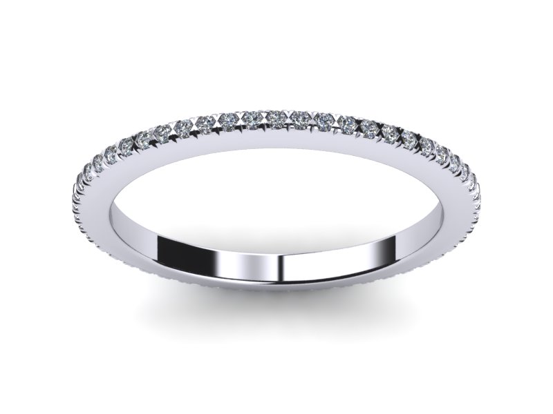 14K White Gold Diamond(g,si) Micro Pave Band
