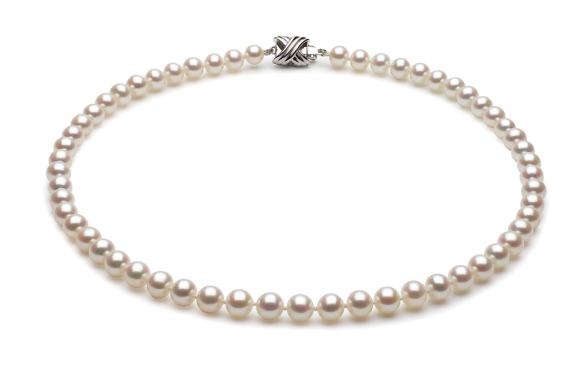 6 x 7mm White High Grade Freshwater Pearl Necklace