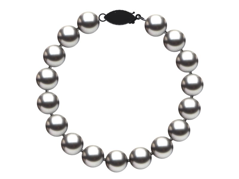 8.5 x 9mm Grey Freshwater Pearl Bracelet
