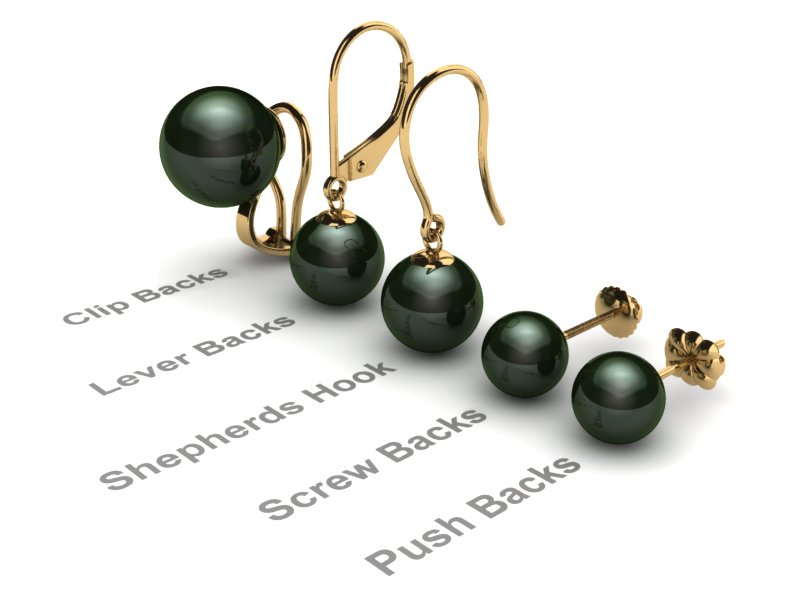 10mm Tahitian Pearl Stud Earrings