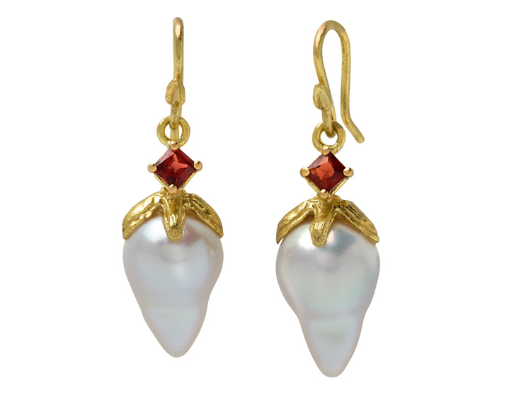 Fresh Water Pearl & Ruby Drop Pearl