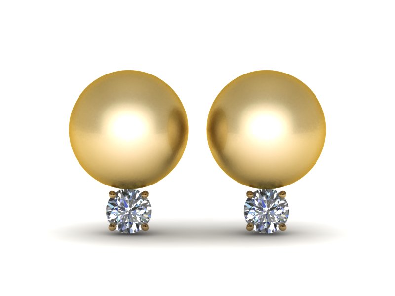 Grace Golden South Sea Pearl Earrings - 9 mm Pearls