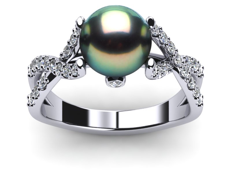Tahitian Pearl Ring Open Flow