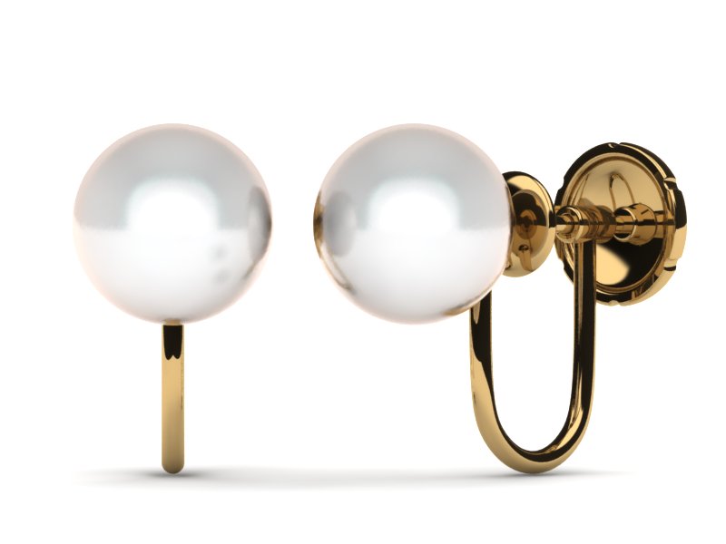 Japanese Akoya Pearl French Screw Back Earring