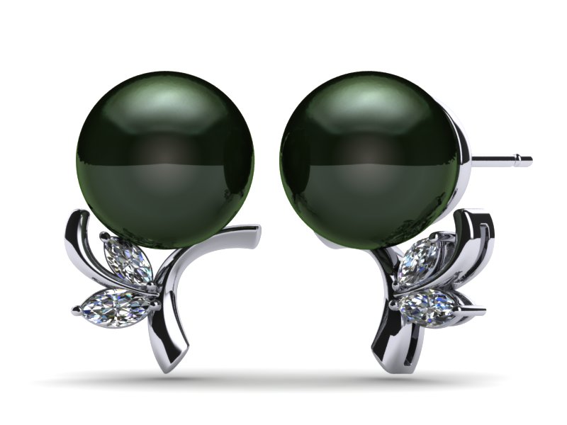Tahitian Pearl Bamboo Earring
