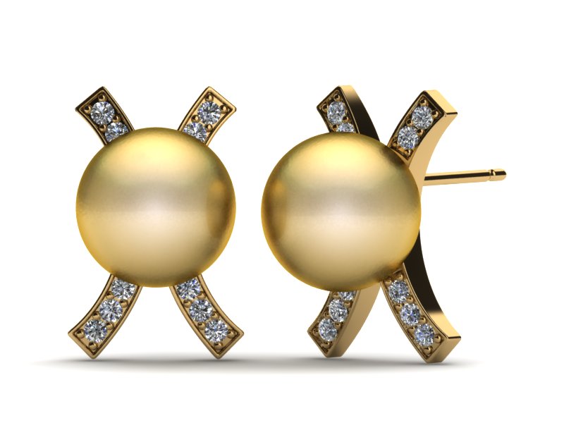 Golden Pisces South Sea Pearl Earring