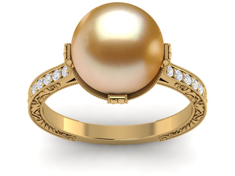 Golden South Sea Pearl Antique Ring