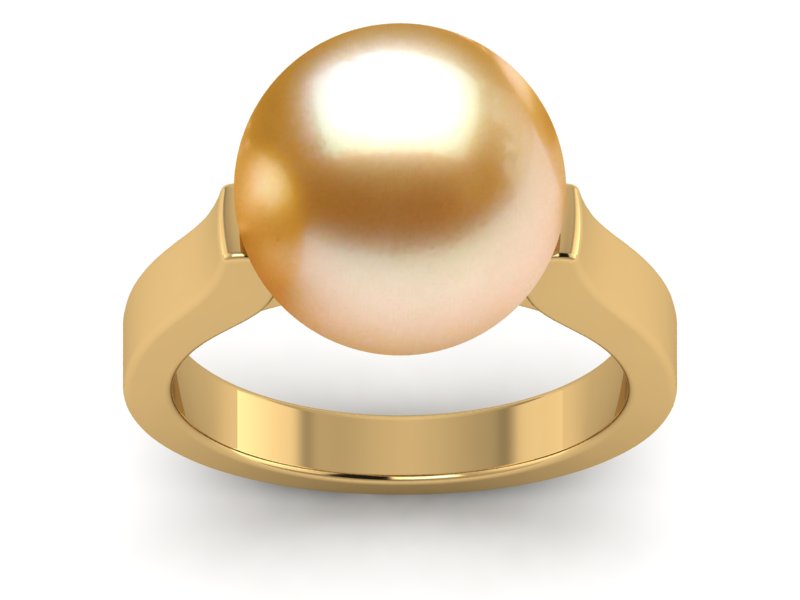 Golden South Sea Pearl Contour Ring
